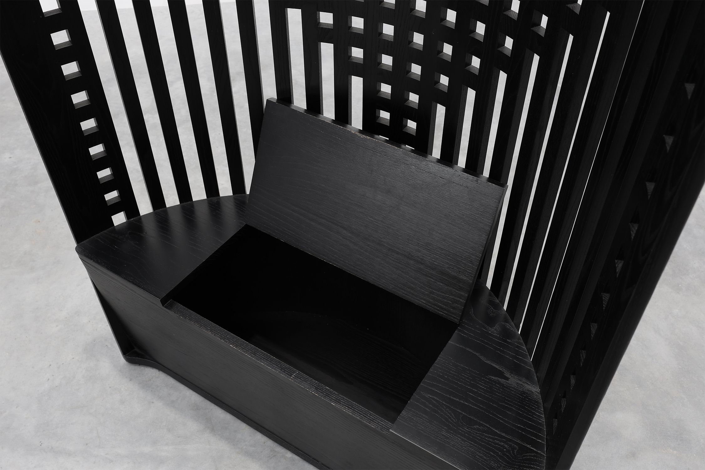 Pair of black Mackintosh Willow chairs by Atelier International, Italy 1980sthumbnail